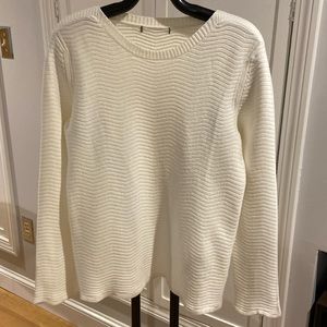 Cream tunic, scalloped hem at bottom and on sleeves. Purchased at Paper Store